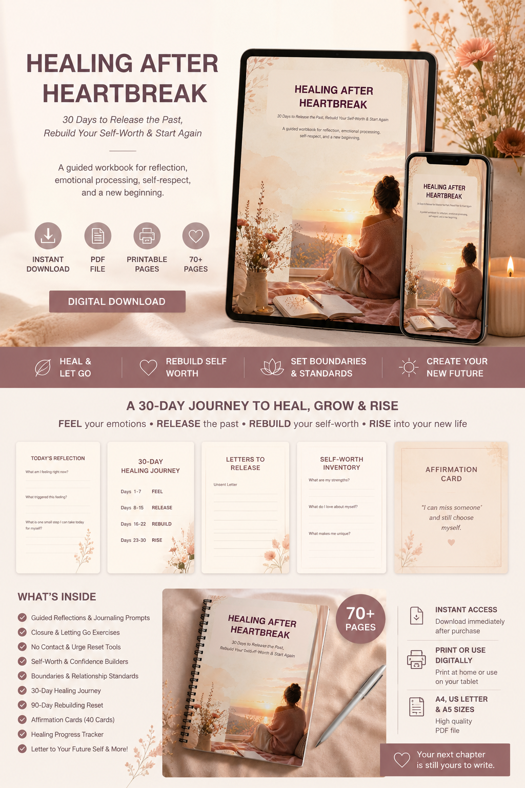 Healing After Heartbreak — 30-Day Guided Recovery Workbook