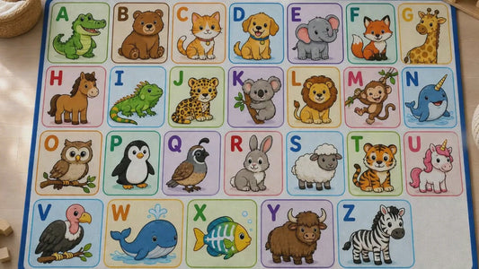 Alphabet Animal Playmat Washable Rug | Kids ABC Nursery Floor Mat
